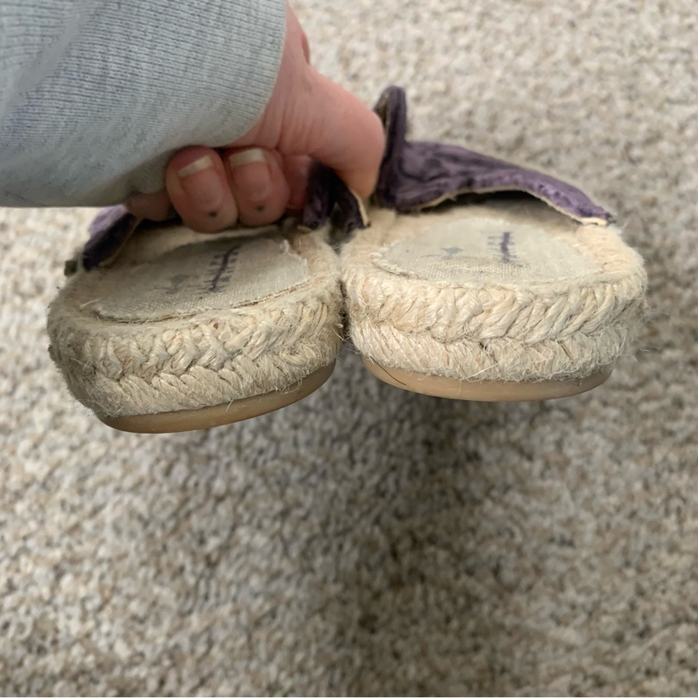 Manebi Hampton Velvet Espadrille Slides Anthropologie Sz 38 Purple Sandals Mules - Picture 4 of 6